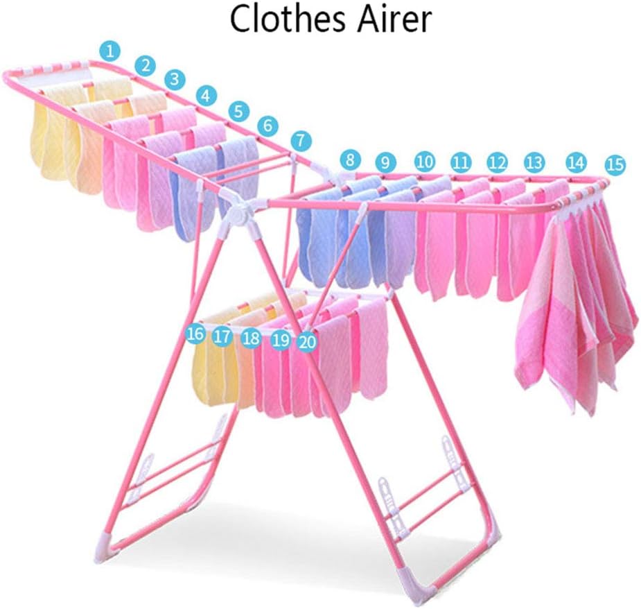 Laundry Rack, Airer-T-Model Foldable Clothes Airer, Clothes Airer Maximum Loading Capacity 50 Kg