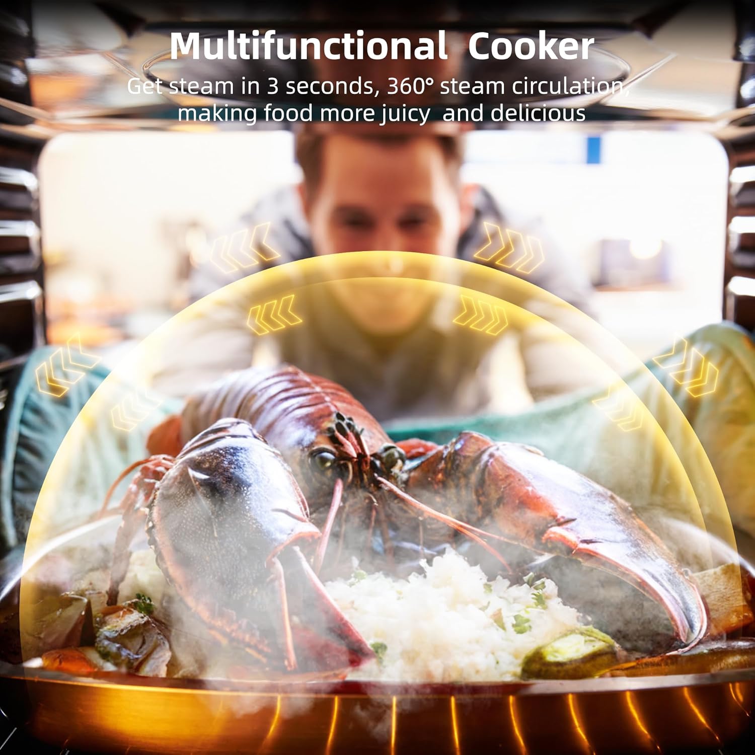 Zstar 24 Inch Single Wall Oven, 240V 3000W Built-in Electric Wall Oven with Mechanical Knobs Control, 2.5 Cu.ft Capacity, Large View Winow, Black