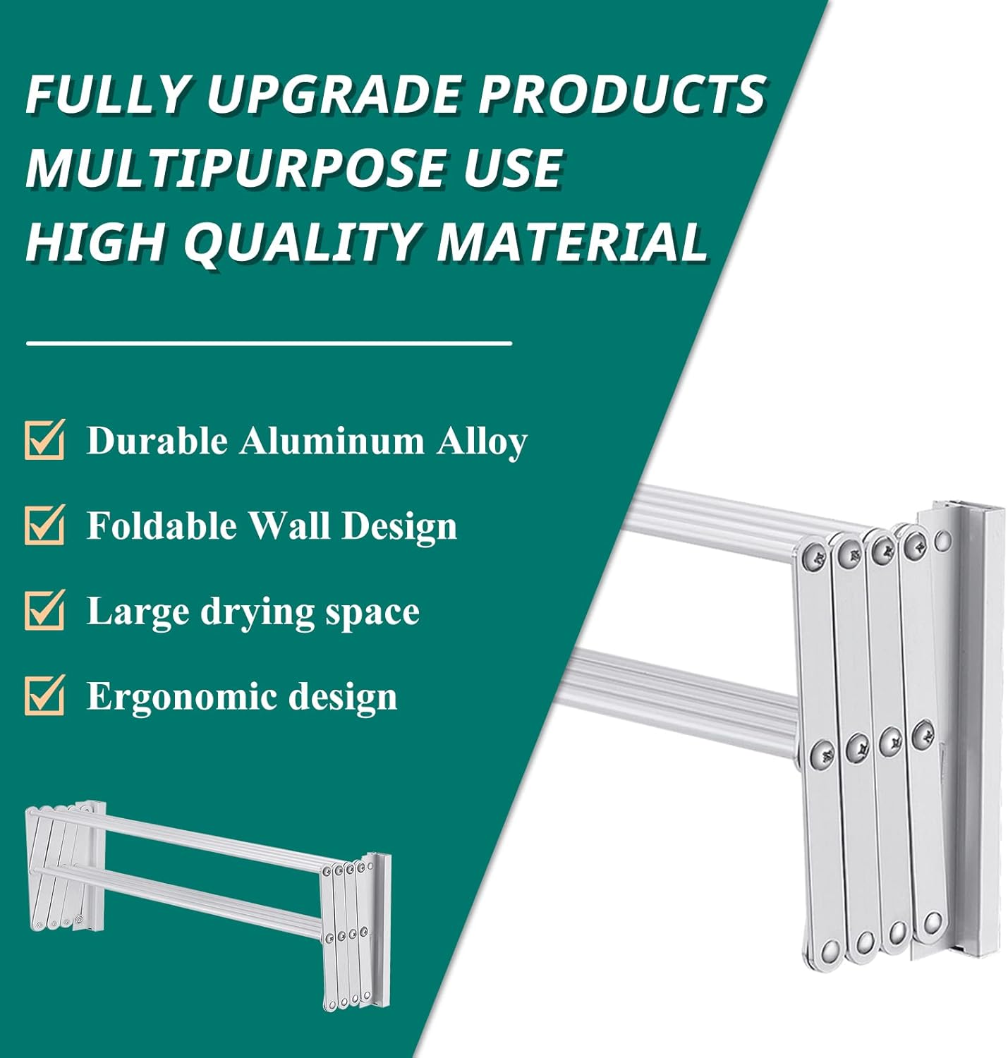 X-cosrack Wall Mounted Clothes Drying Rack, 31.9