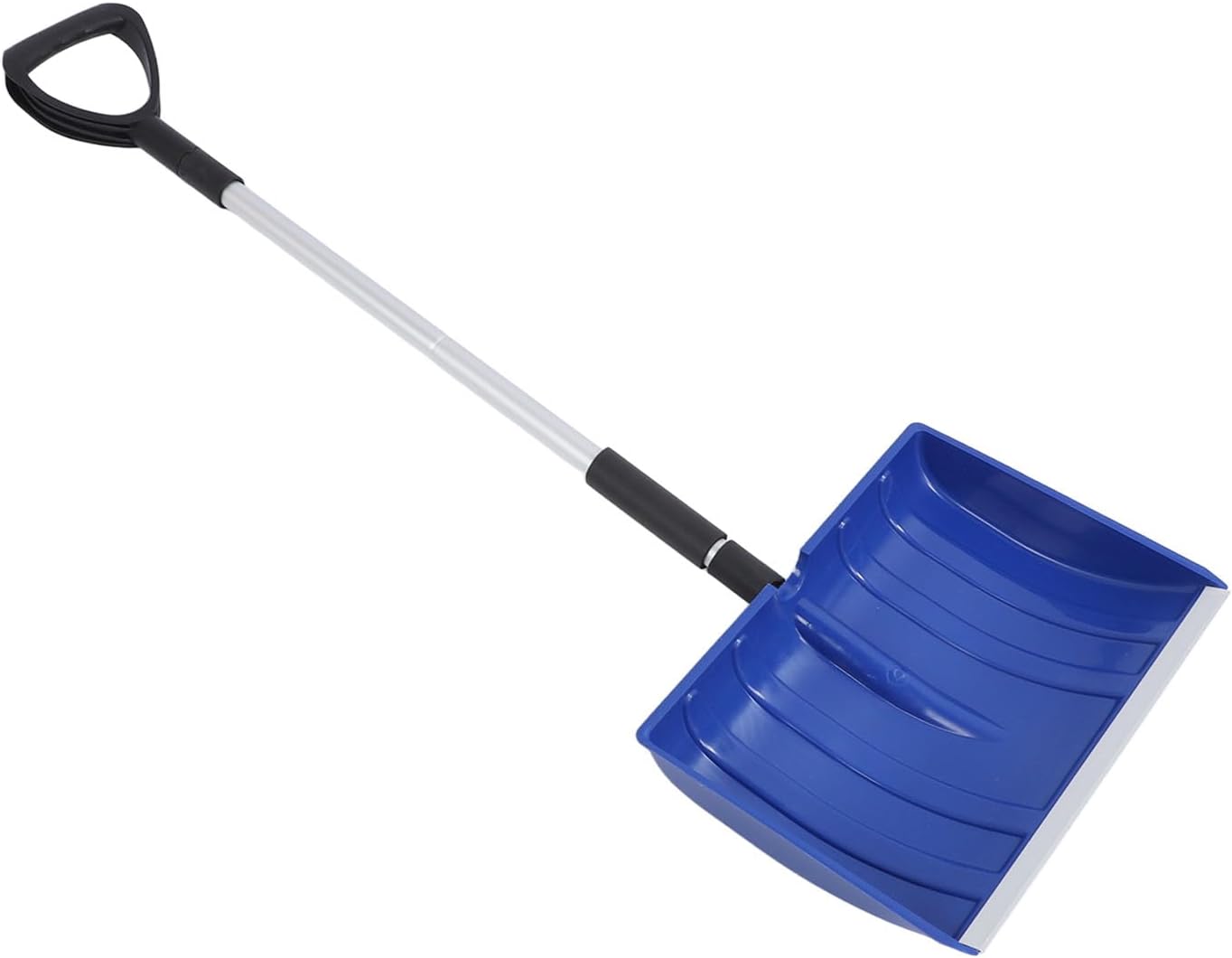 Large Capacity Aluminum Lightweight Outdoor Shovel with Detachable Handle Portable Snow Removal Tool for Car Driveway, Garden, Camping (Blue)