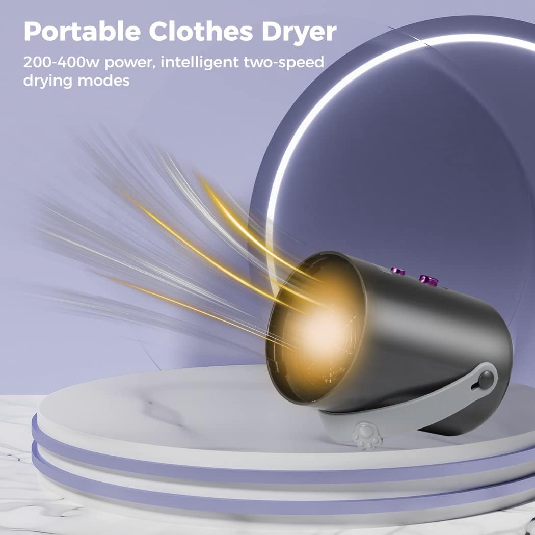 Travel Home Laundry Multifunctional Portable Clothes Dryer With Warm Shoe Expansion Tube And Big Clothes Bags, 200-400W