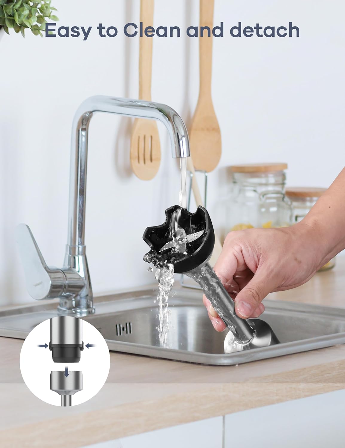 Ganiza GH10 8-in-1 Immersion Blender Handheld and 800ml Mixing Baker Bundle