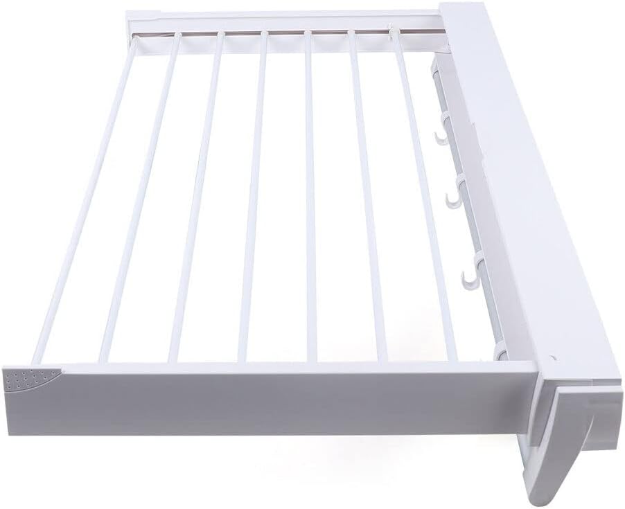 Xuthusman Wall-Mount Clothes Storage Drying Rack Retractable Dryer Hanger for Bathroom,Balcony,Closet and Laundry Room White