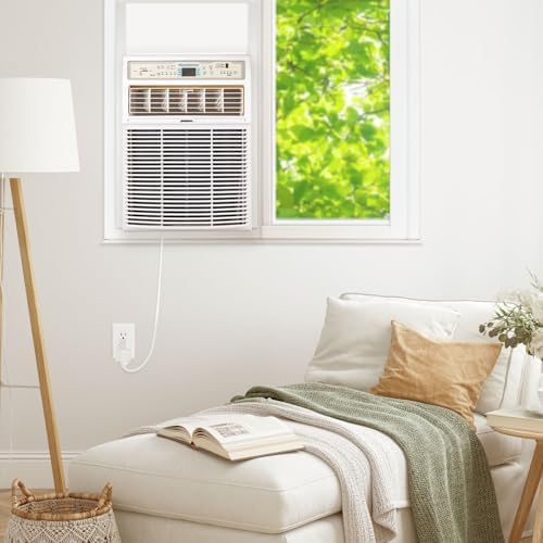 Keystone 10,000 BTU Slider Window Air Conditioner and Dehumidifier, 115V Air Conditioner Window Unit for Bedroom, Living Room, and Small-Medium Sized Rooms up to 450 Sq.Ft, 4-Way Air Direction Control