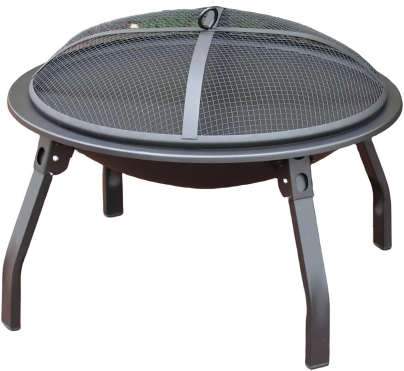 Portable Fire Bowl Folding Wood Burning Fire Pit Iron Brazier 21.7'' Outdoor Fire Pit Burning Bonfire Incinerator for Backyard Garden Camping Picnic.(Style2-55x45CM/21.7x17.7IN)