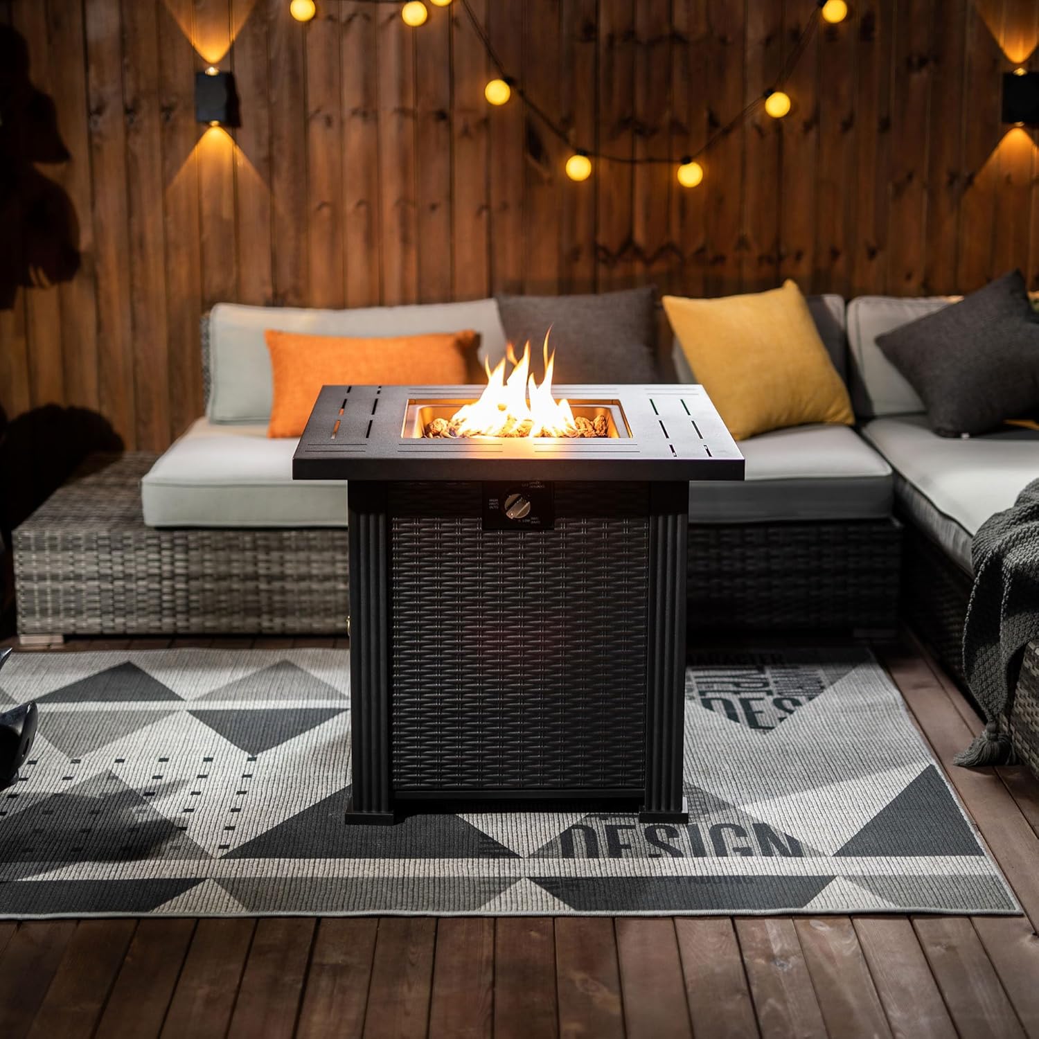 28 inch Square fire Pit Table for Indoor Heating, a Must-Have for Home Gatherings and Winter Heating
