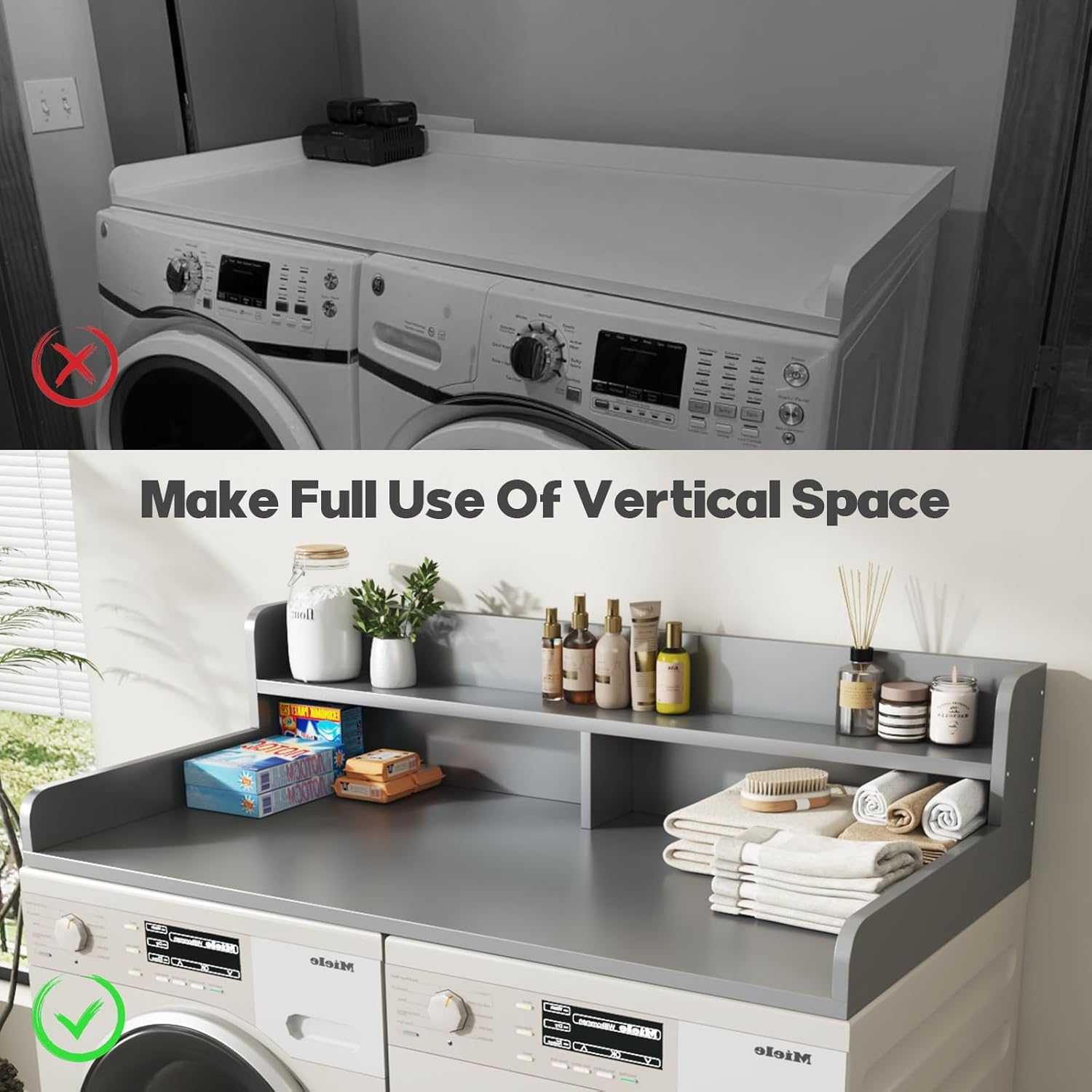 2-Tier Washer and Dryer Countertop with 2.75