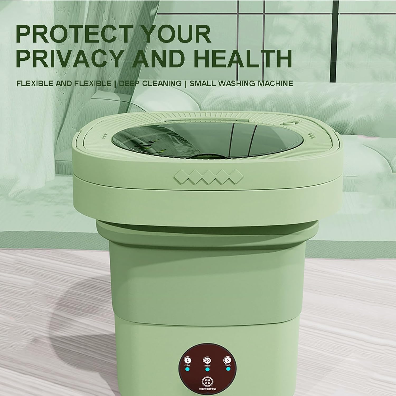 Foldable Portable Washing Machine, 6.5L Compact Mini Washing Washer Machine for Baby Clothes Underwear Laundry Apartment Dorms Rv Travel Camping (Color : Pink)