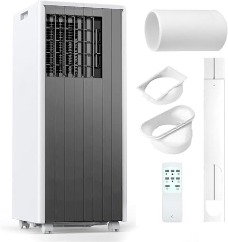 8000 BTU Portable Air Conditioner Cools Up to 350 Sq.Ft, 3-in-1 Fast Cooling Unit with Dehumidifier & Fan mode, Sleep Mode & Remote Control, 24H Timer