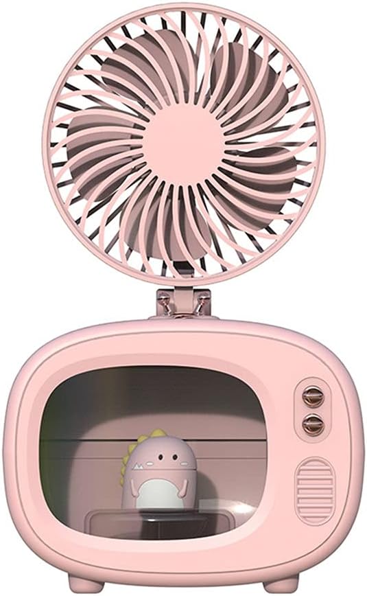 Cooling Fan Personal Air Cooler, 4000 mAh Cordless Portable Air Conditioner with 3 Speed Modes, Rechargeable Mini Air Conditioner Fan with 7 Colors Night Light for Desktop, Office, Room (Green) O