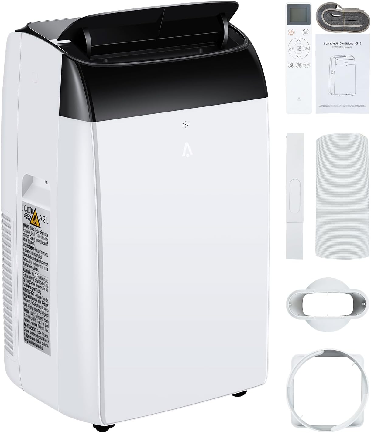 12000 BTU Portable Air Conditioner with Remote Control, Portable AC Cools to 750 Sq.ft Room, with Fan and Dry Function, Quiet Operation, Double Motor, Sleep Mode, Energy Savings, 110-115V