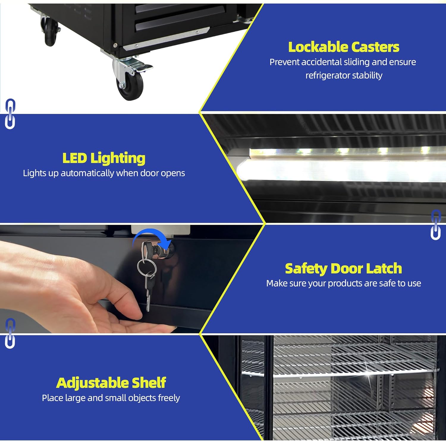 Polarman Back Bar Cooler Solid Door Beer refrigerator NSF/ETL Certified Undercounter Beverage Fridge 20.4 Cu-ft Capacity| 33°F-41°F Digital Control | Stainle ss Steel Interior & Heavy-Duty Casters