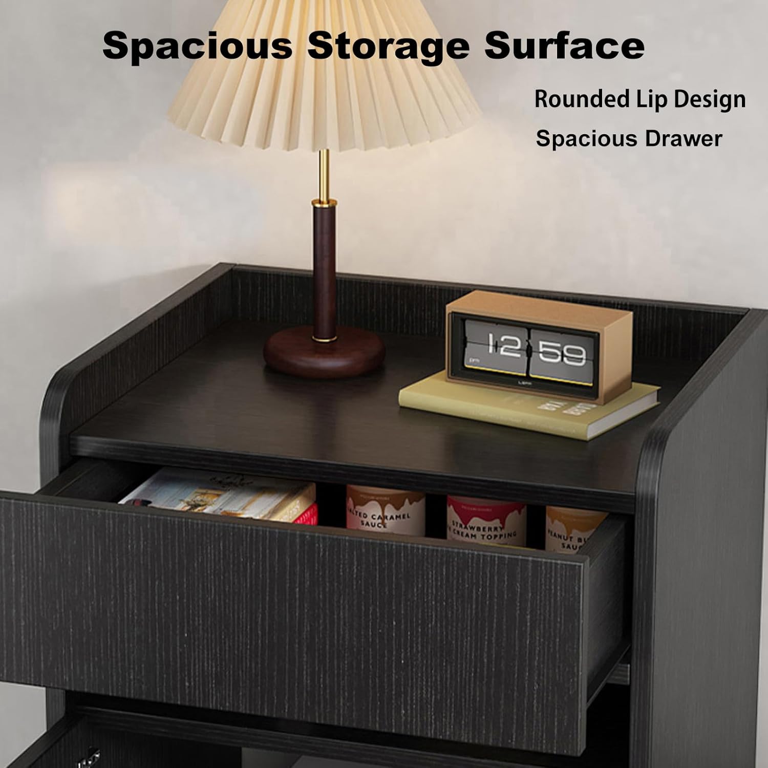 JSWHYBD Robot Vacuum Cabinet with Wheels and Drawer, Wooden Storage Cabinet for Vacuum Cleaner, Mobile Side Table for Living Room, Bedroom & Kitchen, 20.1