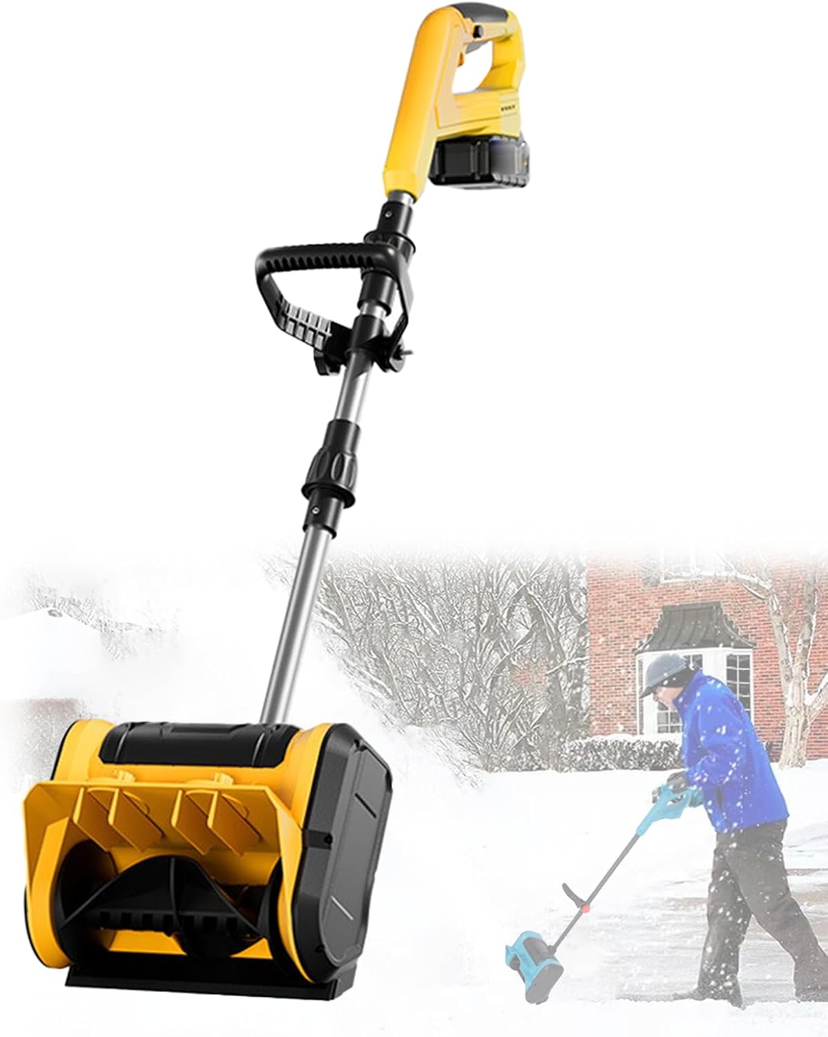Cordless Electric Snow Shovel, Brushless 11.8 Inch Width | 7 Inch Depth Snow Blower, Lightweight Snow Thrower Machine, Efficient Snow Removal with Battery and Charger 15sections