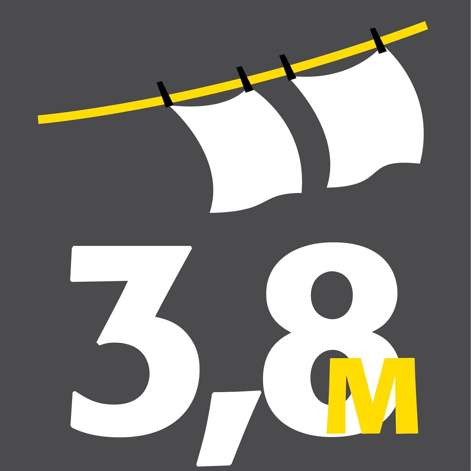 Juwel Ruckzuck 60 Clothes Drying Length 4.9m, Extendible Wall Dryer, Width 60cm, Max. Maximum Load: 20 kg: 40130, Silver, 4,9 Meter