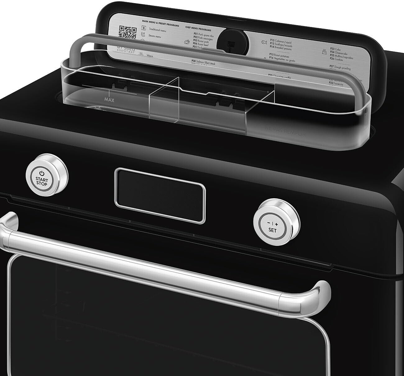 SMEG COF01Countertop Combi Oven - Multi-Function Grill, Air Fry, Steam, Bake, Convection, Defrost, and Warm, 10 Cooking Functions - Made In Italy (Black)