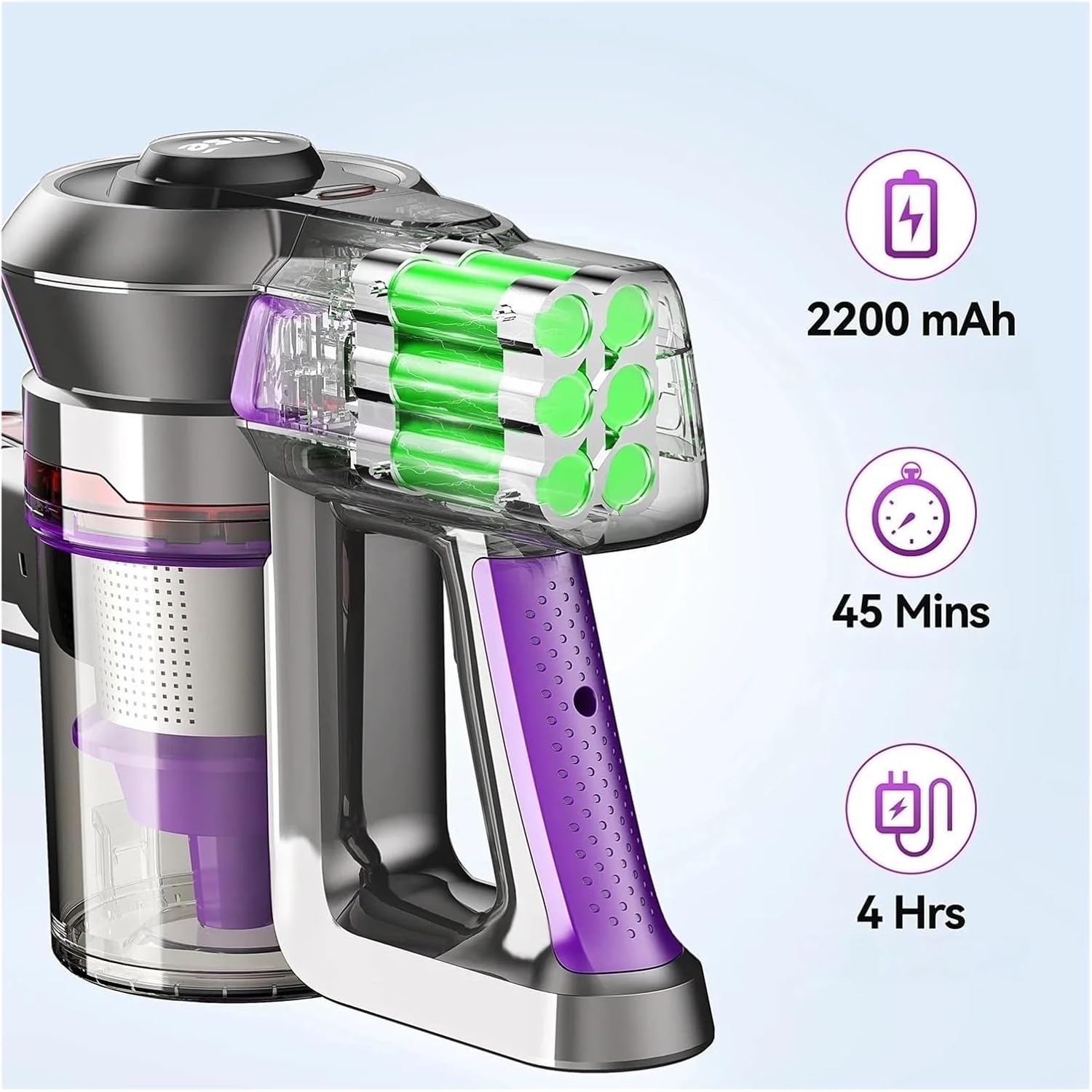 Cordless Vacuum Cleaner 160W Powerful Suction 6-in-1 Stick Handheld Vacuum Up To 45 Mins Runtime For Household Clean Compatible With INSE N660