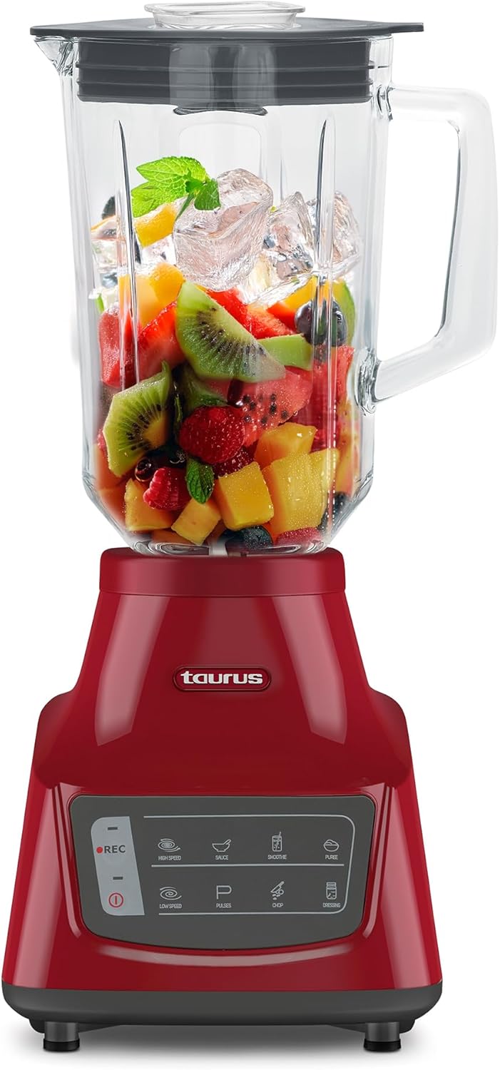 TAURUS GRANDEUR TOUCH REC | Super touch blender with programmable function | 800W | Glass jug 1.5 L | Turbo and pulse function | 5 pre-programmed functions | Stainless steel blades