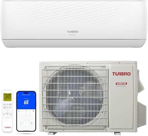 TURBRO 18,000 BTU Ductless Mini Split AC/Heat Pump, 19 SEER2 Inverter, WiFi Smart Control, R32 Refrigerant, 230V Pre-Charged System, AHRI Certified, Finnmark Series