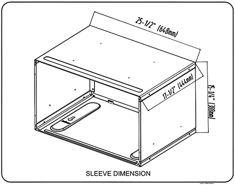 Keystone 26 In. Metal Wall Sleeve for Wall Mounted AC Unit Installation, Compatible with Wall Units up to 26-Inches Wide, Protects and Secures Wall Air Conditioners from Bugs, Dust, and Debris