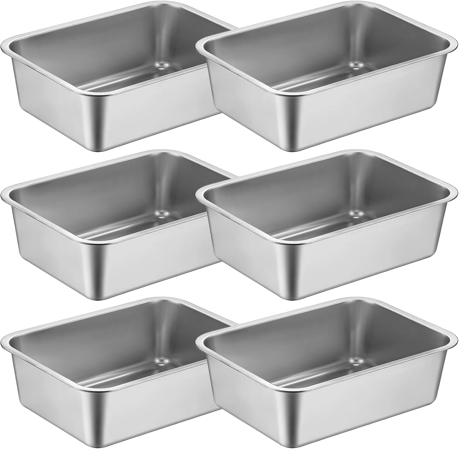 Stainless Steel Hotel Pan, 6-Pack 6 Inch Deep Full Size Steam Table Pan, Upgrade Anti-Jam 20.8