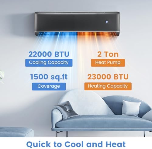 DORTALA 24000 BTU Mini Split Air Conditioner & Heater, 21 SEER2 208-230V Pre-Charged Inverter Heat Pump System, Wall Mounted Ductless AC Unit with Remote, Compatible with Alexa, Googlehome