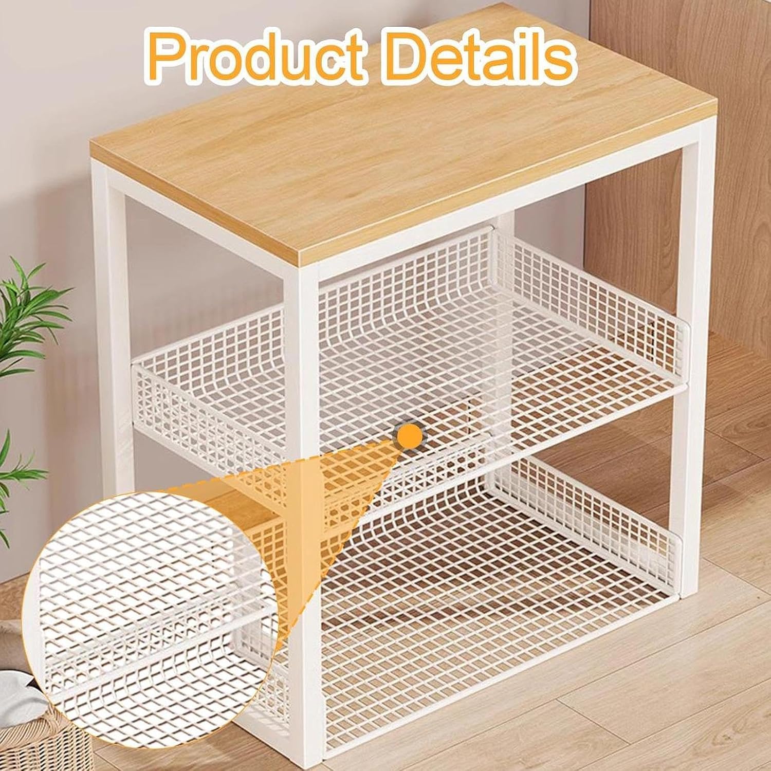Portable Washer Stand Rice Cooker Air Fryer Rack Plant Holder Small Appliance Rack Laundry Room Shelf for Entryway Office, White