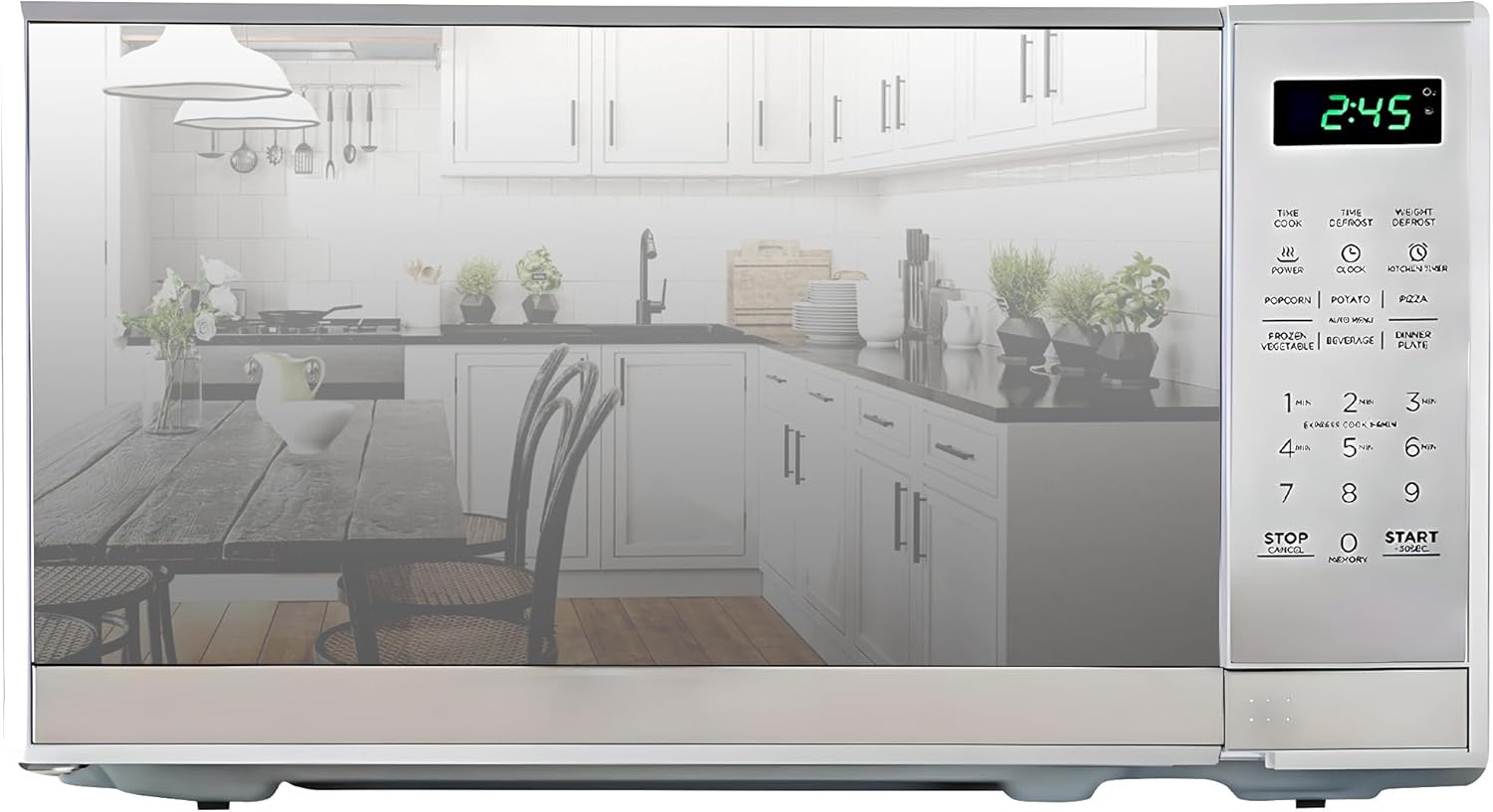 Total Chef 0.7 Cu Ft Microwave Oven – Compact Countertop Microwave, Small Stainless Steel Kitchen Appliance with Digital Touch, Pre-Set Functions, 10” Turntable, 700 Watt, Microondas Pequeños