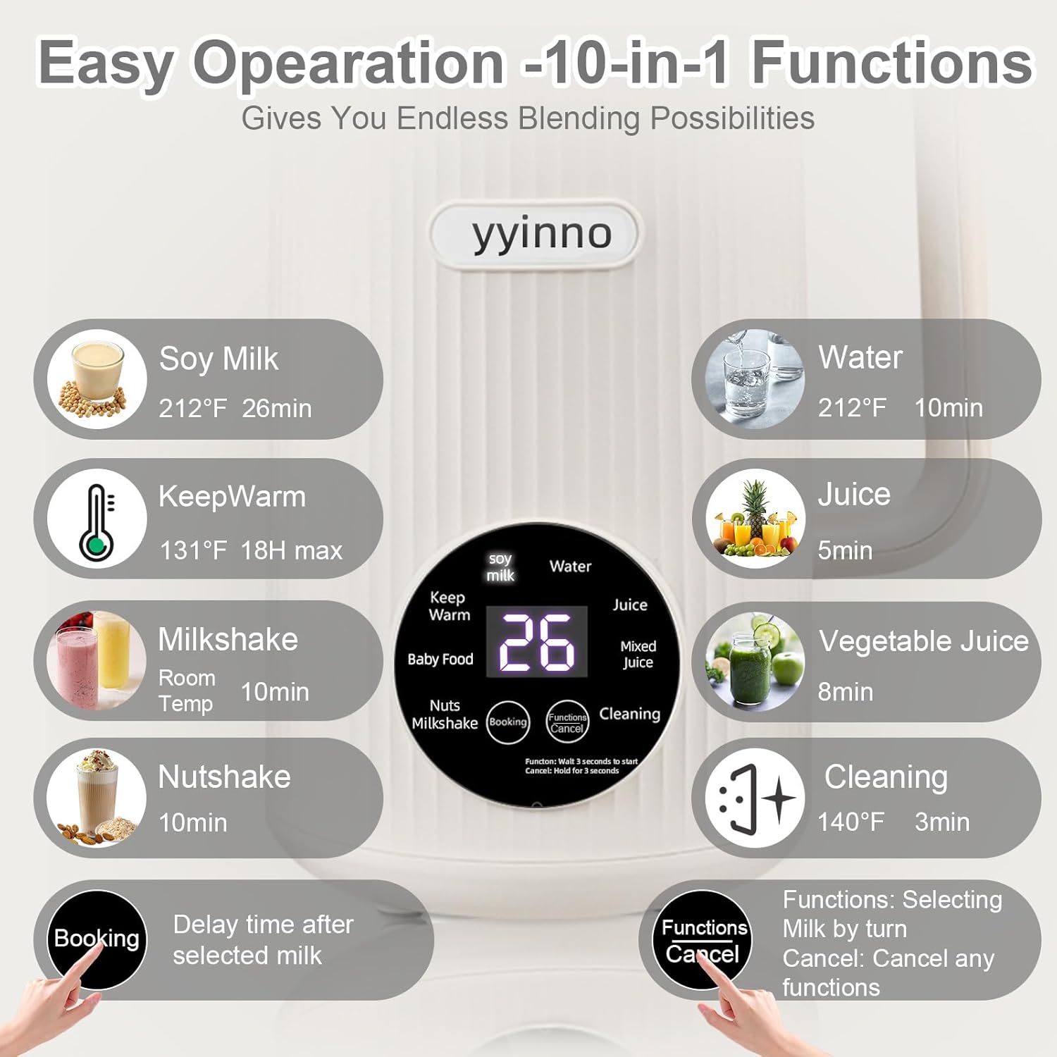 Nut Milk Maker Blender, 40oz Large Capacity Automatic Soybean Machine with 18H Delay Start Timer & Keep-Warm, Homemade Quiet Almond/Soy/Oat Milk Machine, BPA-Free, Detachable Blades for Easy Cleaning