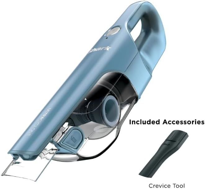 Shark Cordless Handheld Vacuum Cleaner – Ultra Cyclone Power, Lightweight & Portable, XL Dustbin, Washable Filter, Crevice Tool – Black & Blue
