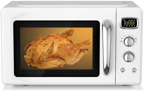 MAT EXPERT 0.9 Cu.ft Microwave Countertop, Digital Timing & 5 Micro Power, 25L Small Microwave w/Glass Turntable & 6 Preset Buttons, Delayed Start Function, 900W Mini Microwave w/Child Lock