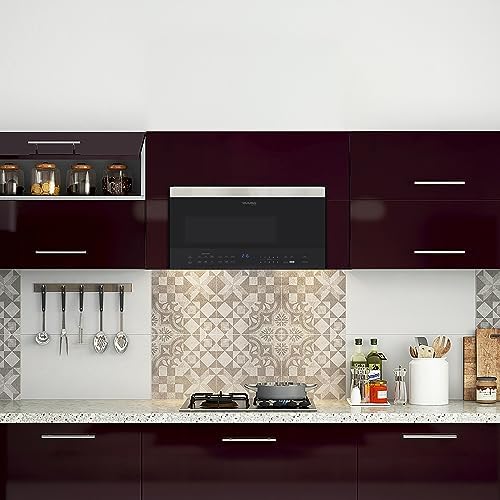 Microwave Oven Built-in 1000-Watts with 10 Power Levels Pre Settings and Express, Sensor and Speed Cooking and Silent Mode with Glass Turntable, 1.6-Cu.Ft, Metallic