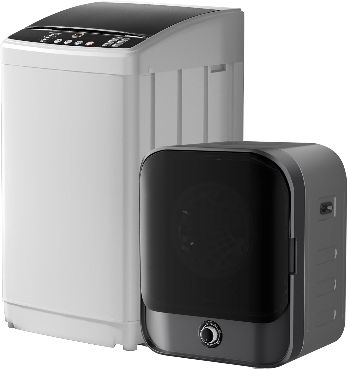 TABU Compact Washer and Dryer Combo Set,20LBS Full-Automatic Washing Machine with 10 Washing Programs & 2.6 Cu.Ft Compact Dryer with Stainless Steel Inner Tub,Grey