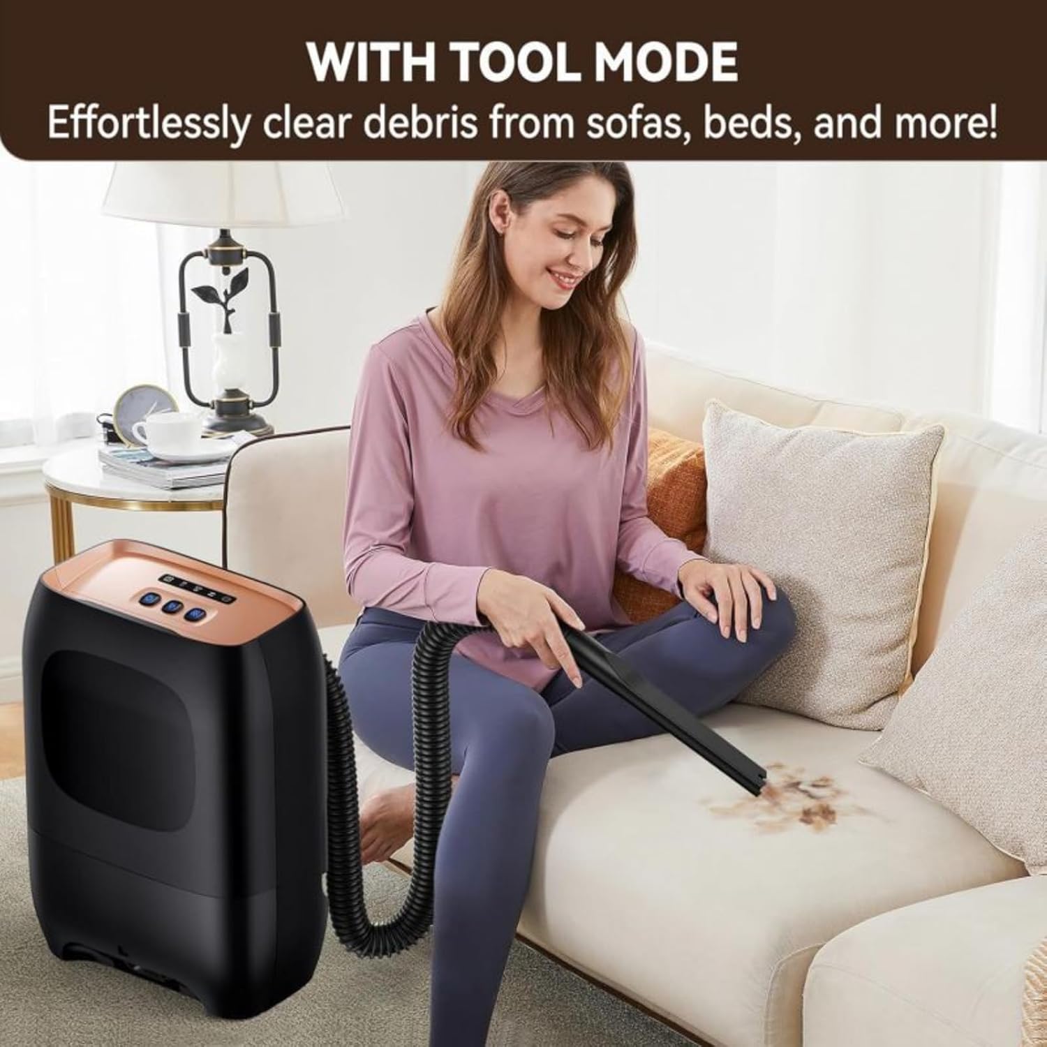 Pro Touchless Vacuum Automatic Dustpan, Canister Vacuum Cleaner Trash Can, 7L Electric Vacuum Cleaner, Bagless,Watt-Include Nozzle