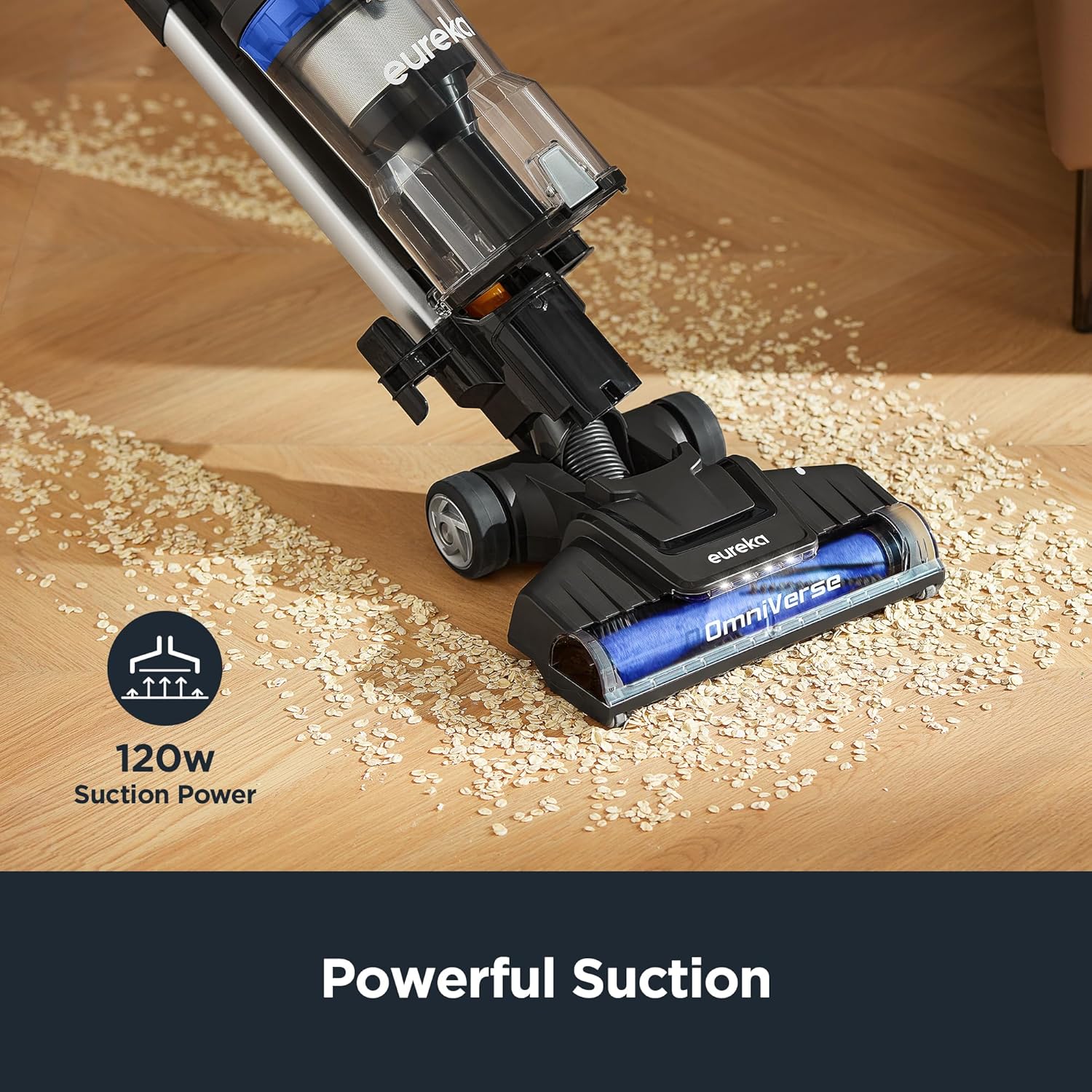 Eureka Pet Upright Vacuum Cleaner for Carpet and Hard Floor, Powerful Bagless Vacuum Cleaner for Home with HEPA Filter and Pet Tool, OmniVerse NEU801BL with QuickShift Technology, Blue