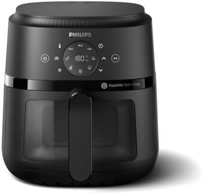 Philips 2000 Series Airfryer - 4.4 qt (4.2 l) Pan, 13 Cooking Functions, RapidAir Technology, Healthy Cooking with 90% Less Fat, Efficient & Fast (NA220/00), 9.8 pounds weight