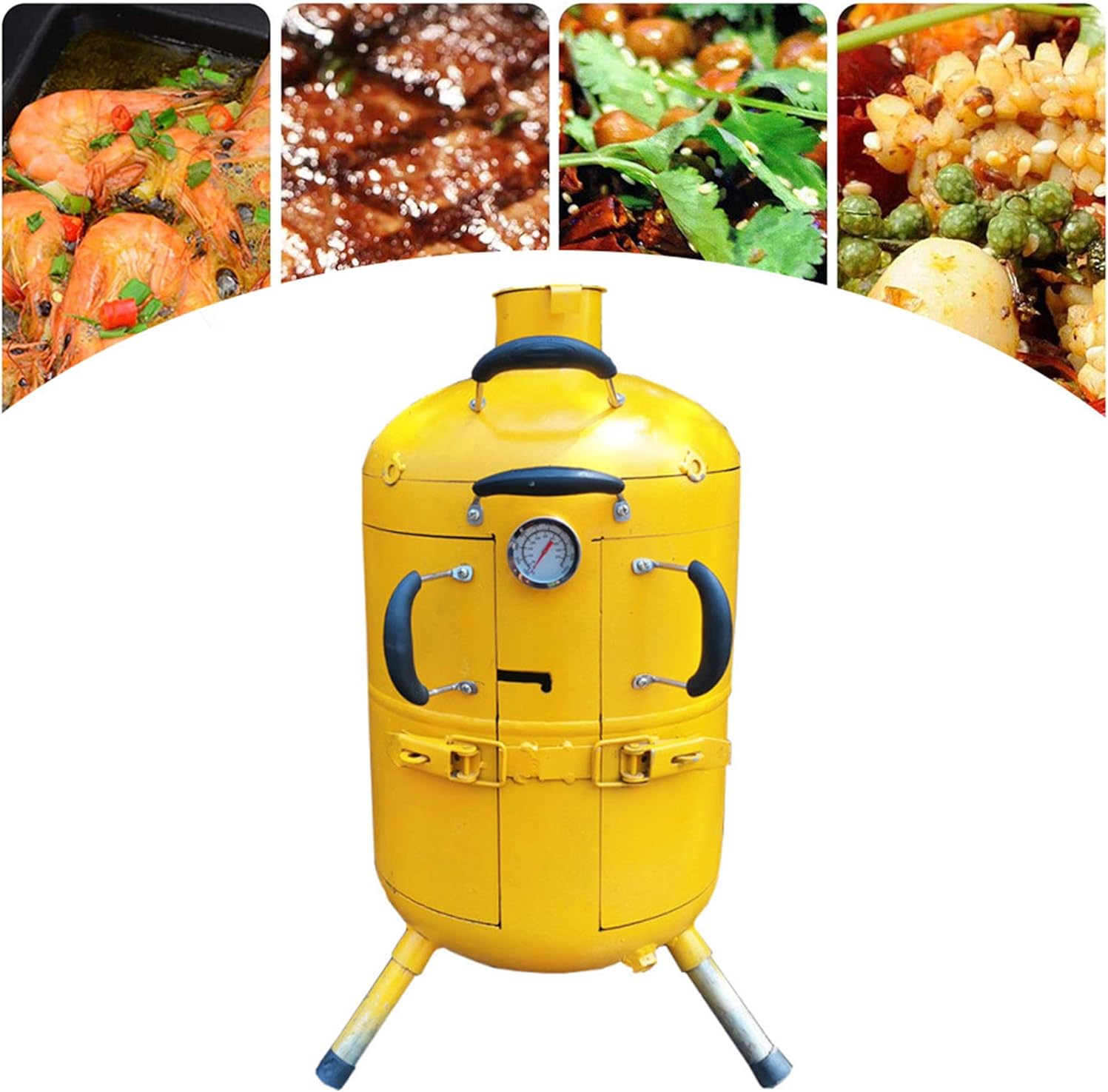 Safety Certification Barbecue Grills Charcoal Barbecues w/Cooking Grates & Adjustable Vent Barbecue BBQ Grill for Courtyard Picnic Roast Meat Family Friends Party Patio Backyard & Camping