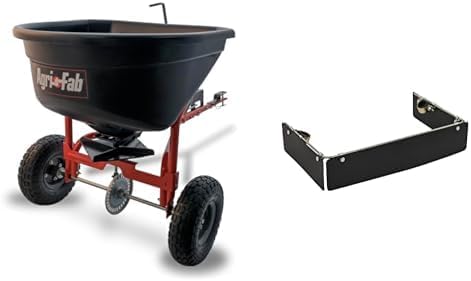Bundle of Agri-Fab 45-0527, 110lb. Capacity Tow- Behind Lawn & Garden Broadcast Spreader for Seed, Fertilizer, Salt, Ice Melt + Agri-Fab 110lb Spreader Deflector Kit