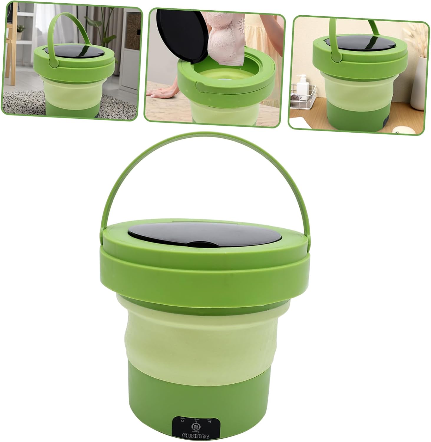 Portable Foldable Washing Machine Capacity for Dorm Apartment Travel Space Saving Mini Washer with Strong Power for Shirts Dresses and Delicates and Compact US Plug