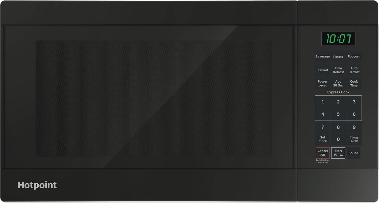 Hotpoint RES1072DTBB 0.7 Cu. Ft. Capacity Countertop Microwave Oven, Black