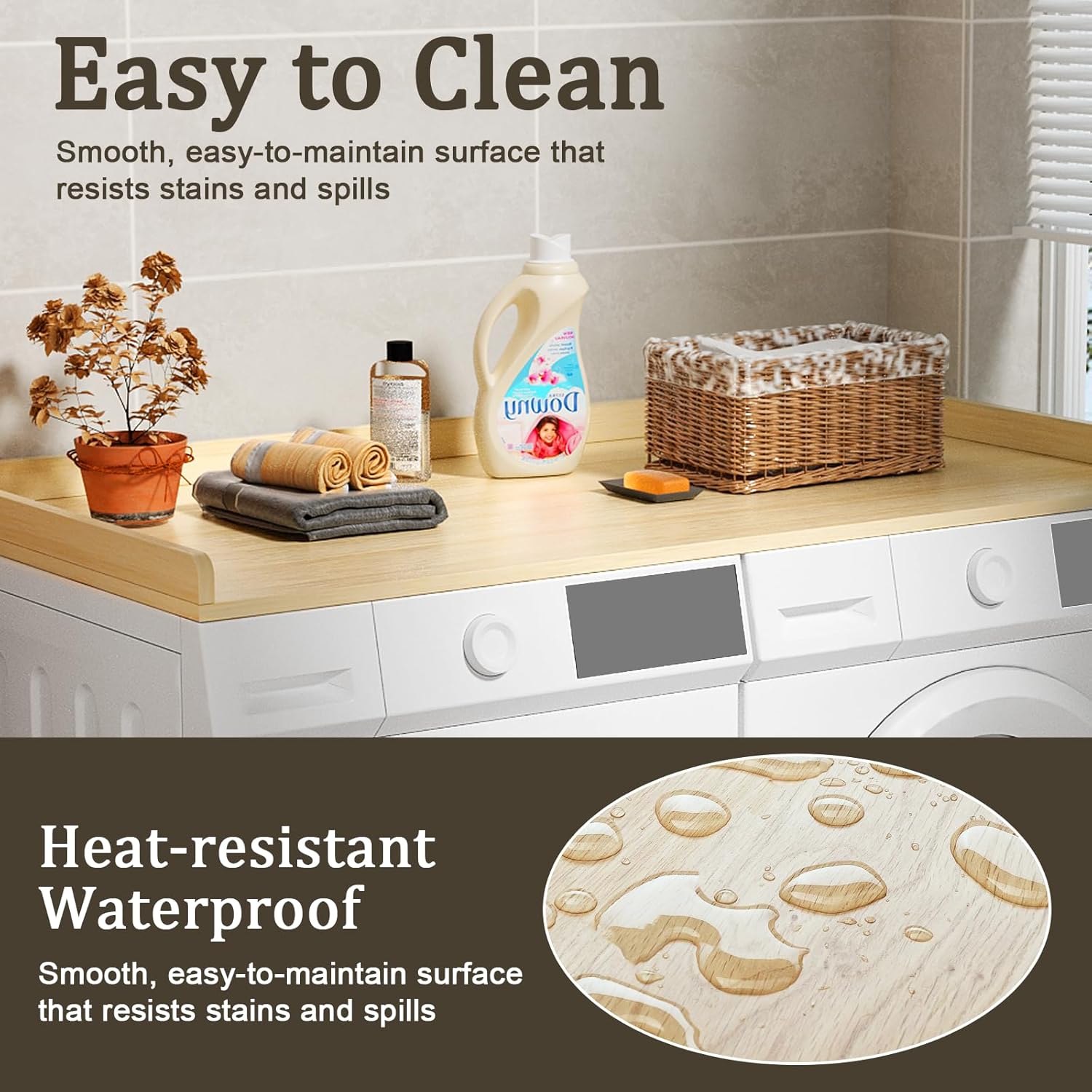 Uniflasy Washer Dryer Countertop for GE, LG, Samsung – 54