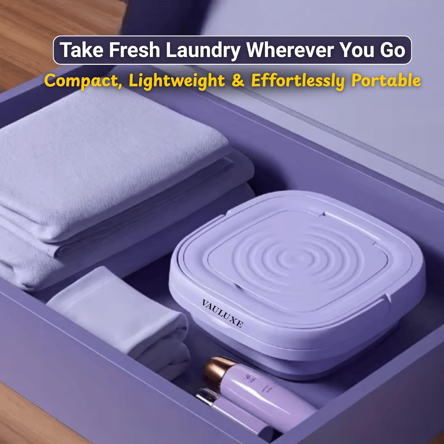 Mini Washing Machine 16L Purple Portable Washer for Apartments, Dorms, RVs – Compact Laundry Washer with Powerful Motor & Low Noise – Travel, Small Spaces & Delicates Laundry Solution
