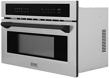 ZLINE Autograph Edition 30” 1.6 cu ft. Built-in Convection Microwave Oven in Stainless Steel and Matte Black Accents