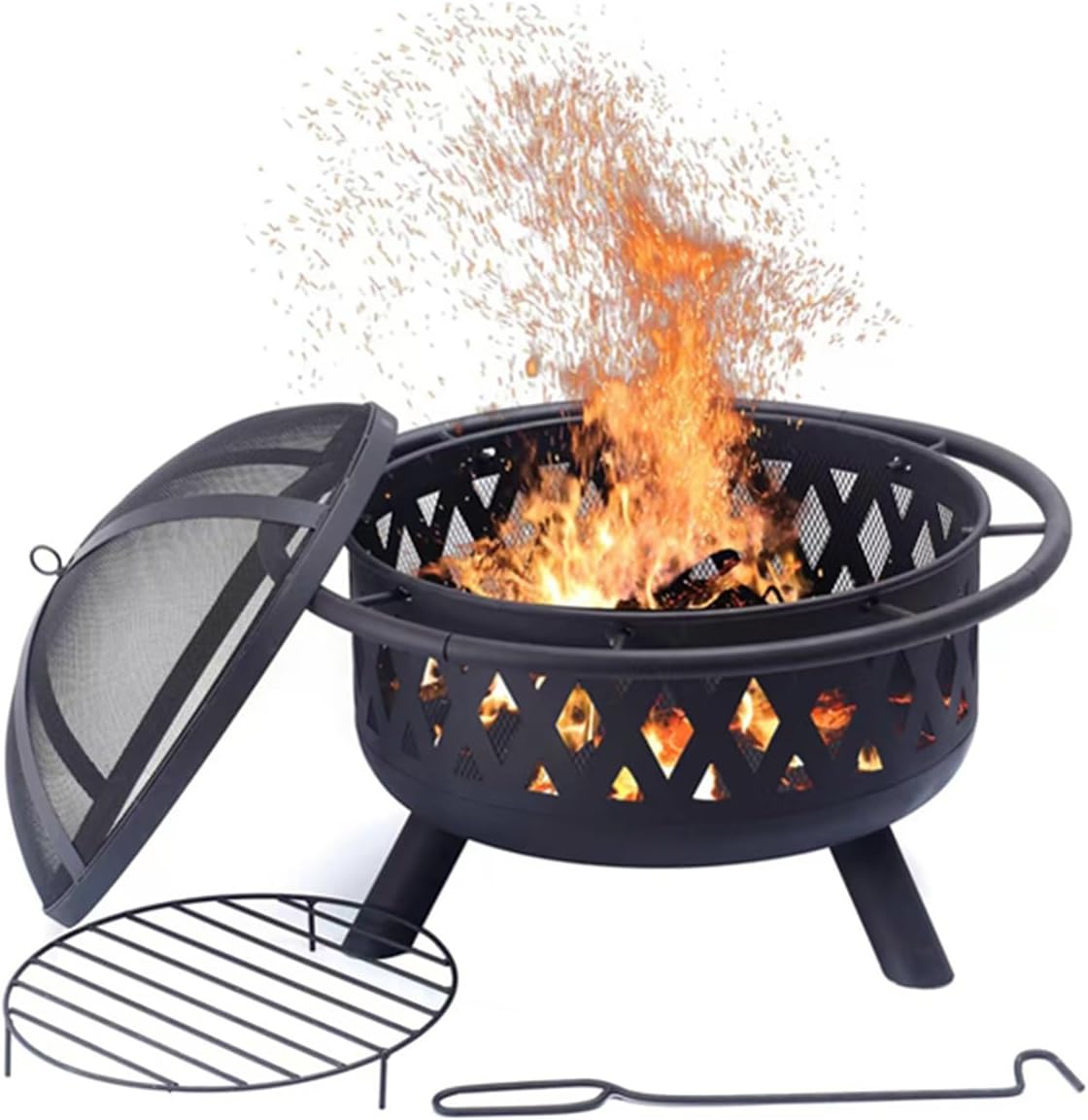 Around the fireplace to cook tea campfire stove, home firewood fire pit, winter heating outdoor charcoal fireplace, villa patio barbecue grill.(Fence)