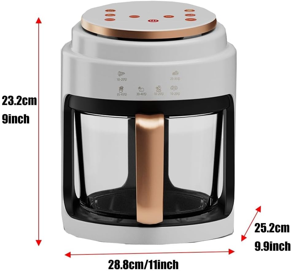 Air Fryer 4L-Digital Air Fryer Oven with Timer Temp Control & Detachable Basket for Fry Roast Bake Grill Yellow (Color : Black)