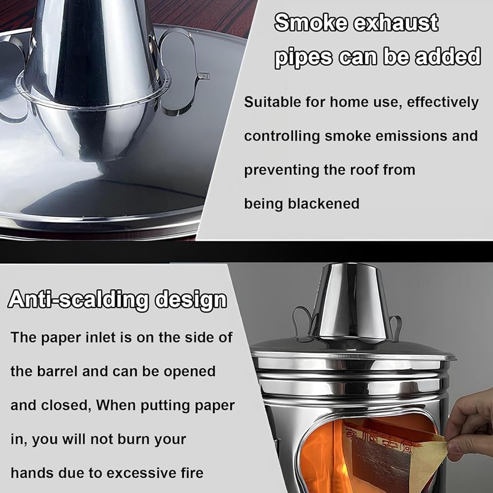 Outdoor Incinerator Cage with Chimney - Heavy-Duty Burn Barrel for Burning Yard Waste, Leaves, Garbage & Paper(Size:44 * 66cm)