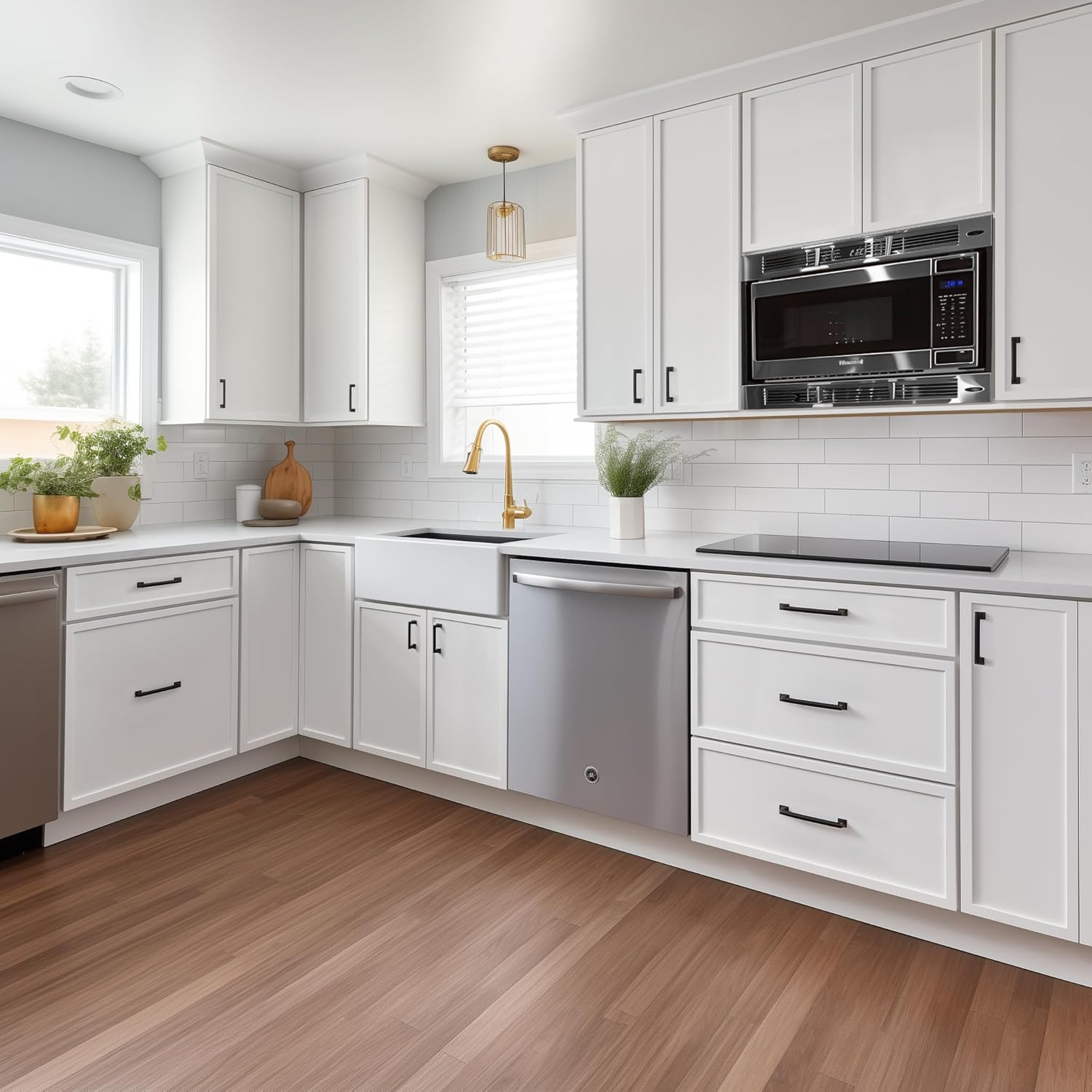 Solid Wood RTA Wall Microwave Cabinet with Open Shelves – Shaker Style, Space-Saving Kitchen Pantry Storage, Durable and Versatile Wall-Mounted Organizer (NT-Origami White, 30