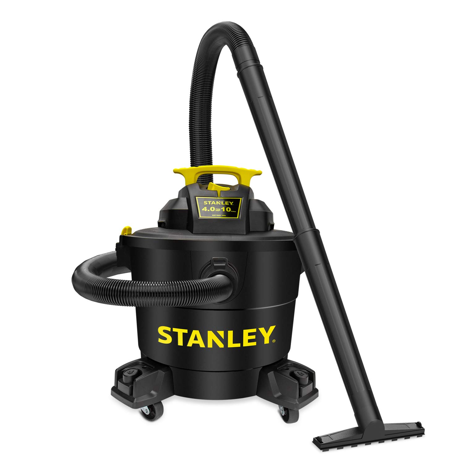 STANLEY Wet/Dry Vacuum SL18191P, 10 Gallon 4 Horsepower 16 FT Clean Range Shop, Ideal for Home/Garage/Laundry Rooms with Attachments, Strong Suction Large Capacity Multiple Accessories