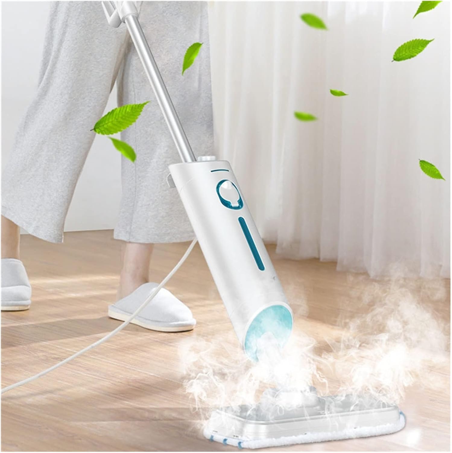 steam mop Steam Cleaner Mop Electric Handheld Household High Temperature Cleaner Sweep Machine for Floor Cleaning Mop steam Cleaner (Color : with 4 Mop Cloth Size : Medium) (With 4 Mop Cloth Medium)