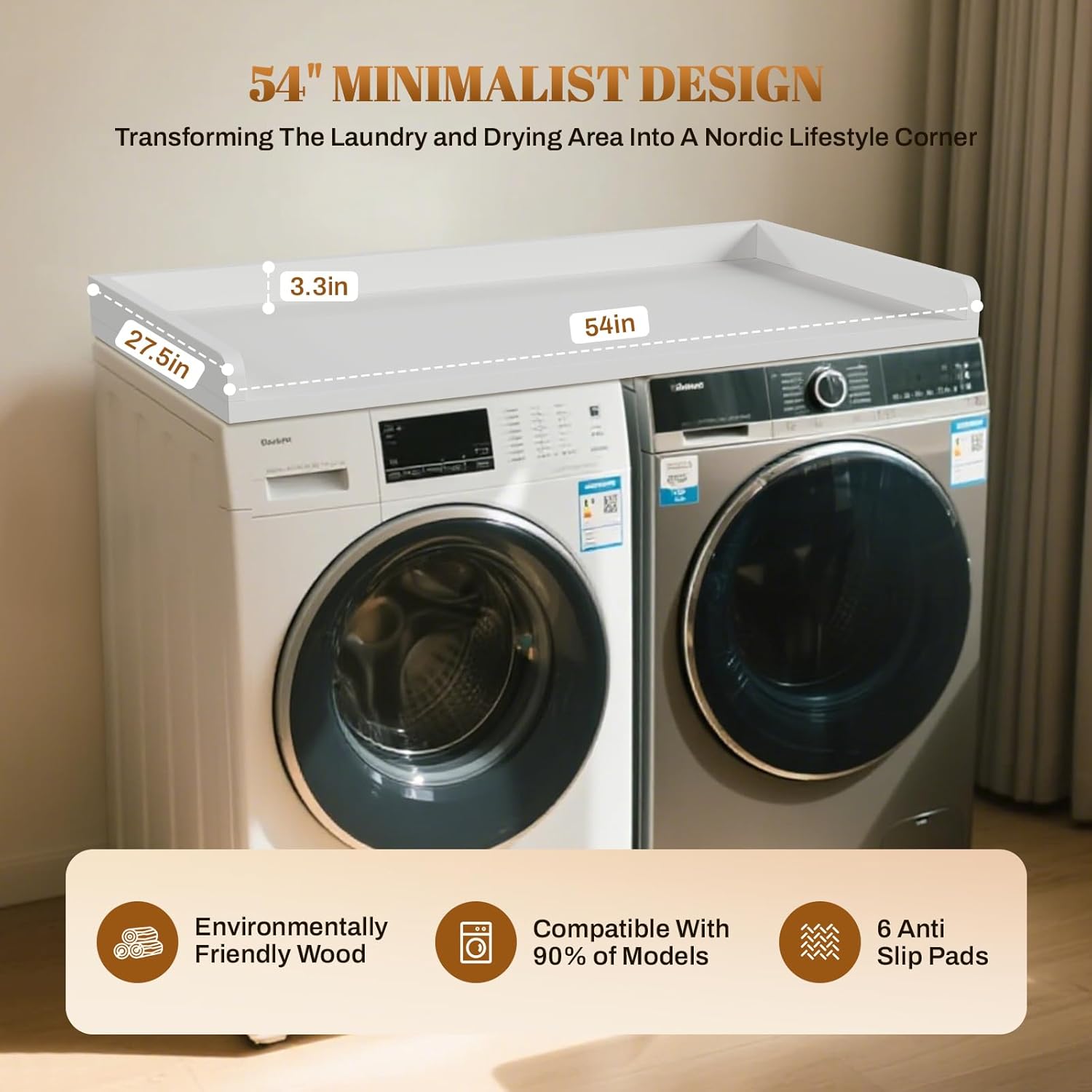 GCCSJ Washer Dryer Countertop, 54